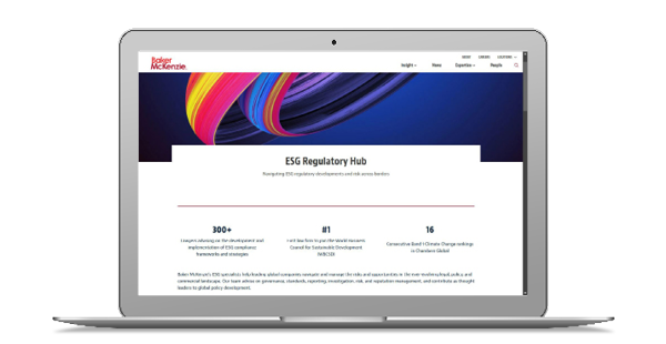 ESG Regulatory Hub on laptop