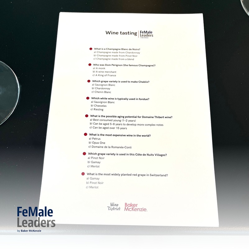 Wine trivia printed on a menu board